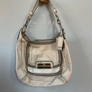 Coach Kristin Spectator cream leather shoulder bag